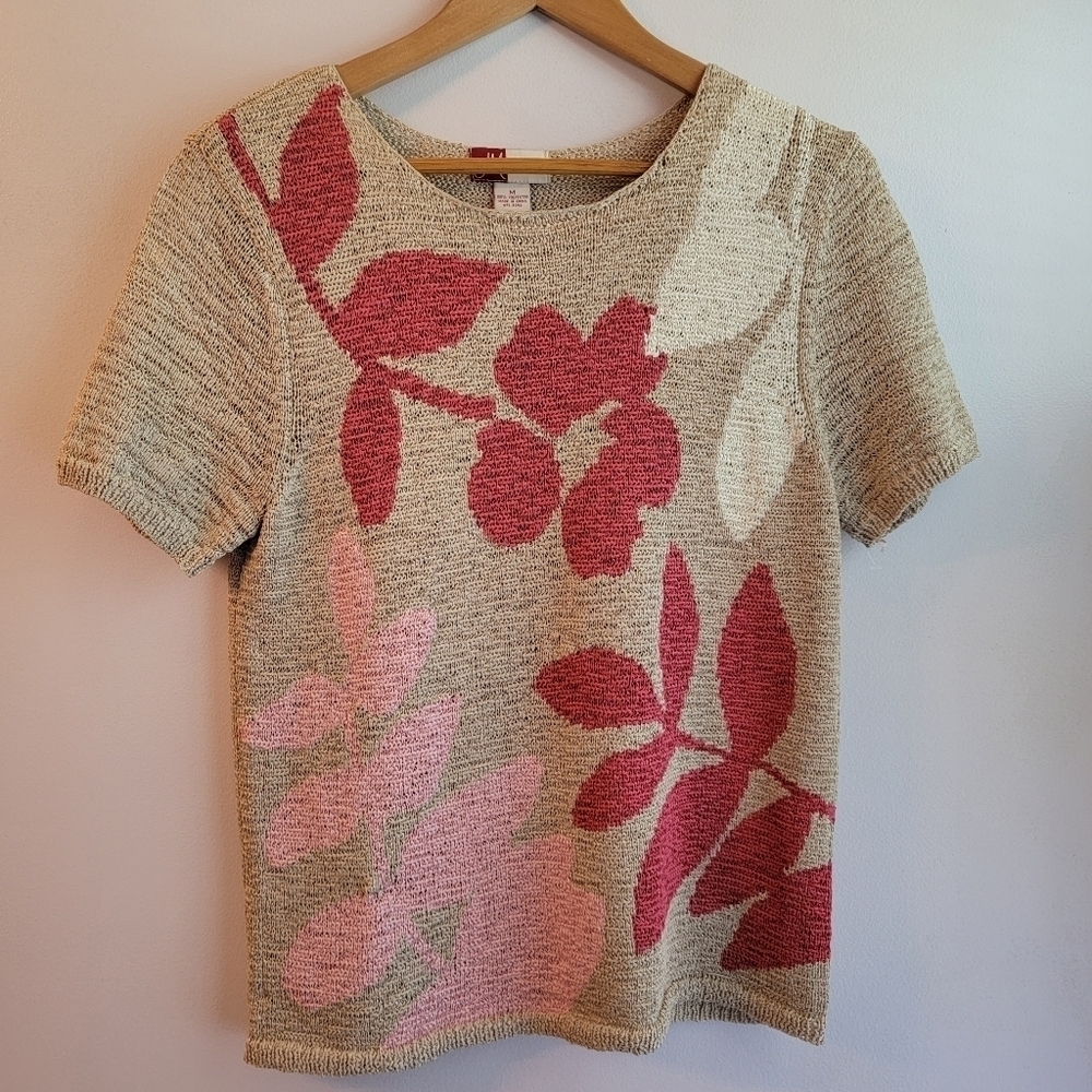 JM Collection Vintage Floral Sweater Size M